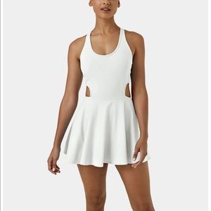 Halara White Workout Dress with Built-in Shorts